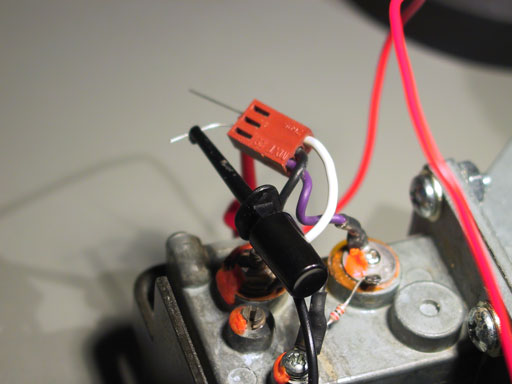 Close-up of the power wiring for a gunnplexer module